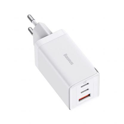 Захранване за ел. мрежа за лаптопи, смартфони и таблети с 2xUSB-C и 1xUSB-A изходи с технология за бързо зареждане - Baseus GaN 5 Pro Laptop Charger 65W (CCGP120202) (бял) 3