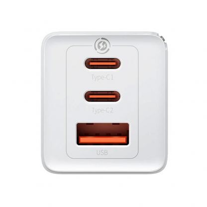 Захранване за ел. мрежа за лаптопи, смартфони и таблети с 2xUSB-C и 1xUSB-A изходи с технология за бързо зареждане - Baseus GaN 5 Pro Laptop Charger 65W (CCGP120202) (бял) 5
