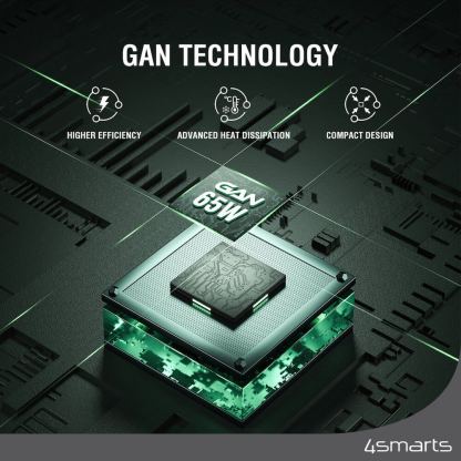 Захранване за ел. мрежа с USB-A и 2xUSB-C изходи с технология за бързо зареждане - 4smarts GaN Wall Charger PDPlug Trio 65W (бял) 7