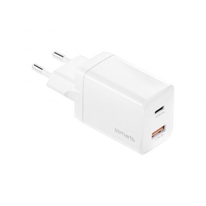 Захранване за ел. мрежа с USB-A и USB-C изходи и технология за бързо зареждане - 4smarts Wall Charger PDPlug Duos PD 30W (бял) 3
