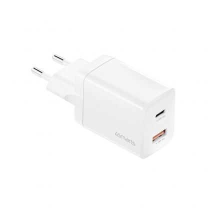 Захранване за ел. мрежа с USB-A и USB-C изходи и технология за бързо зареждане - 4smarts Wall Charger PDPlug Duos PD 25W (бял) 3