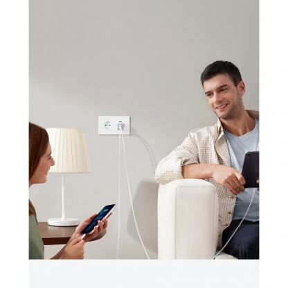 Захранване за ел. мрежа с 2xUSB-C изхода с технология за бързо зареждане - Anker 521 PowerPort Nano Pro 40W 2xUSB-C Wall Charger (бял) 3