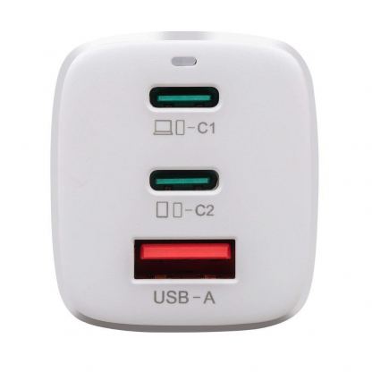 Захранване за ел. мрежа за лаптопи, смартфони и таблети с USB-A и 2xUSB-C изходи с технология за бързо зареждане - Tactical FlashBang GaN Fast Charger 65W (бял) 3