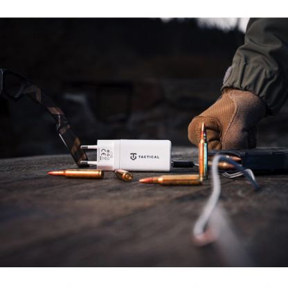 Захранване за ел. мрежа за лаптопи, смартфони и таблети с USB-A и 2xUSB-C изходи с технология за бързо зареждане - Tactical FlashBang GaN Fast Charger 65W (бял) 5