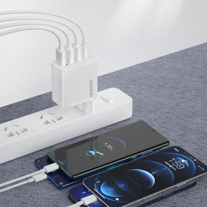 Захранване за ел. мрежа с 3хUSB-A и USB-C изходи и технология за бързо зареждане - Dudao Quick Wall Charger 20W (бял) 4