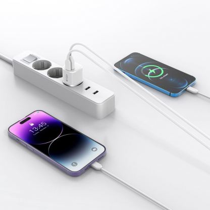 Захранване за ел. мрежа с USB-A и USB-C изходи и технология за бързо зареждане - Tech-Protect C20W Mini Fast Wall Charger 20W (черен) 5