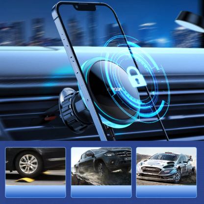 Поставка за радиаторa на кола с безжично зареждане за iPhone с Magsafe - Joyroom Magnetic Fast Wireless Vent Car Holder 15W (сребрист) 6