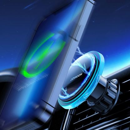 Поставка за радиаторa на кола с безжично зареждане за iPhone с Magsafe - Joyroom Magnetic Fast Wireless Vent Car Holder 15W (сребрист) 7
