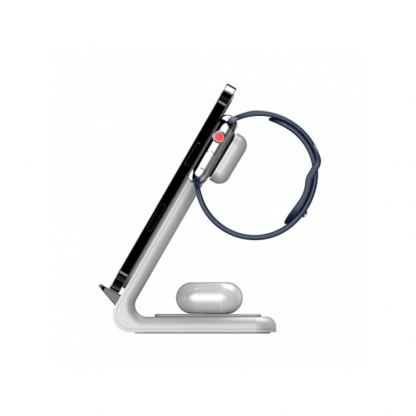 Тройна поставка (пад) за безжично зареждане за iPhone, Apple Watch, AirPods и Qi съвместими устройства - Tech-Protect Wireless Charger QI15W-A20 (бял) 4