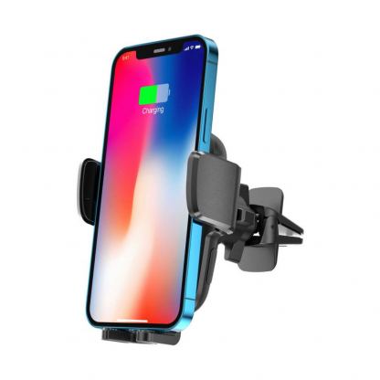 Поставка за радиатора на кола с безжично зареждане за мобилни устройства - Tech-Protect X05 Wireless Charging Car Air Vent Holder 15W (черен) 3