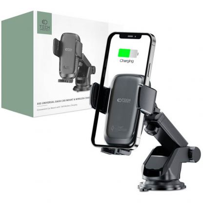 Поставка за таблото на кола с безжично зареждане за мобилни устройства - Tech-Protect X05 Wireless Charging Dash Car Holder 15W (черен) 6