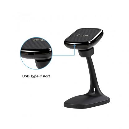 Поставка за безжично зареждане съвместима само с кейсове MagEZ за iPhone и смартфони - Pitaka MagEZ Mount Qi Desktop (черен) 2