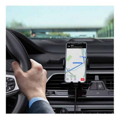 Поставка за таблото или радиатора на кола с безжично зареждане за мобилни устройства - Acefast D1 Automatic Clamping Wireless Charging Car Holder 15W (черен) 11