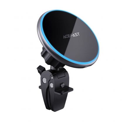 Поставка за радиаторa на кола с безжично зареждане за iPhone с Magsafe - Acefast D3 Fast Wireless Vent Car Mount 15W (черен) 4