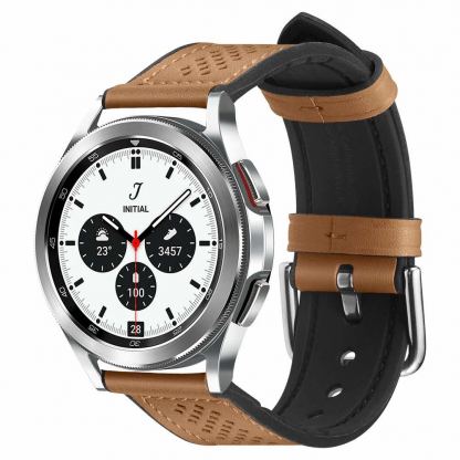 Кожена каишка за Samsung Galaxy Watch, Huawei Watch, Xiaomi, Garmin и други часовници с 20мм захват - Spigen Retro Fit Band 20mm (кафяв) 10
