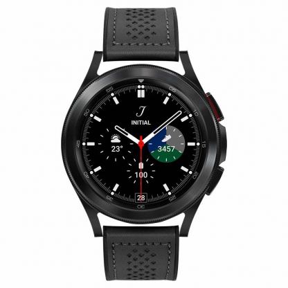 Кожена каишка за Samsung Galaxy Watch, Huawei Watch, Xiaomi, Garmin и други часовници с 20мм захват - Spigen Retro Fit Band 20mm (черен) 2