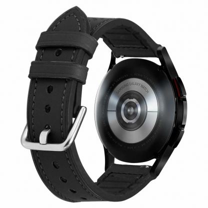 Кожена каишка за Samsung Galaxy Watch, Huawei Watch, Xiaomi, Garmin и други часовници с 20мм захват - Spigen Retro Fit Band 20mm (черен) 3