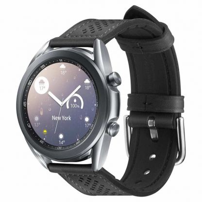 Кожена каишка за Samsung Galaxy Watch, Huawei Watch, Xiaomi, Garmin и други часовници с 20мм захват - Spigen Retro Fit Band 20mm (черен) 5