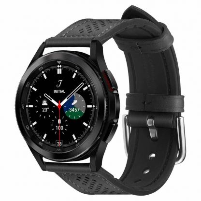 Кожена каишка за Samsung Galaxy Watch, Huawei Watch, Xiaomi, Garmin и други часовници с 20мм захват - Spigen Retro Fit Band 20mm (черен) 10