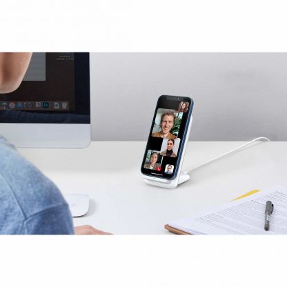 Поставка (пад) за безжично зареждане за Qi съвместими устройства - Ugreen Wireless Charger Stand 15W (бял) 6