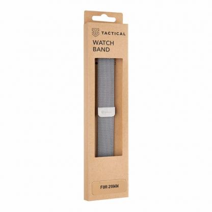 Стоманена, неръждаема каишка за Samsung Galaxy Watch, Huawei Watch, Xiaomi, Garmin и други часовници с 20мм захват - Tactical 640 Milanese Loop Magnetic Stainless Steel Band 20mm (сребрист) 4