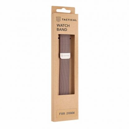 Стоманена, неръждаема каишка за Samsung Galaxy Watch, Huawei Watch, Xiaomi, Garmin и други часовници с 20мм захват - Tactical 634 Milanese Loop Magnetic Stainless Steel Band 20mm (розово злато) 4