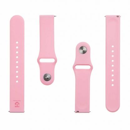 Силиконова каишка за Samsung Galaxy Watch, Huawei Watch, Xiaomi, Garmin и други часовници с 20мм захват - Tactical 435 Silicone Sport Band 20mm (розов) 3
