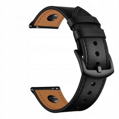 Кожена каишка от естествена кожа за Galaxy Watch, Huawei Watch, Xiaomi, Garmin и други (20мм) - Tech-Protect Leather Screw Band 20mm (черен) 6