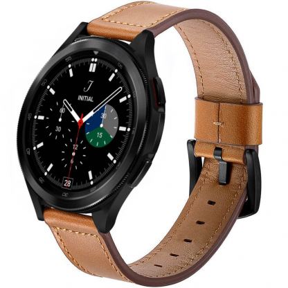 Кожена каишка от естествена кожа за Samsung Galaxy Watch, Huawei Watch, Xiaomi, Garmin и други часовници с 20мм захват - Tech-Protect Leather Band Herms 20mm (кафяв) 4