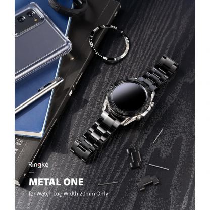 Стоманена каишка за Galaxy Watch, Huawei Watch, Xiaomi, Garmin и други (20 мм) - Ringke Metal One Classic Band 20 mm (черен) 2