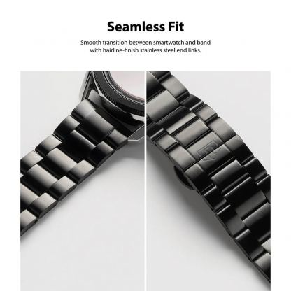 Стоманена каишка за Galaxy Watch, Huawei Watch, Xiaomi, Garmin и други (20 мм) - Ringke Metal One Classic Band 20 mm (черен) 5