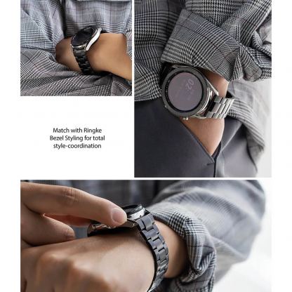 Стоманена каишка за Galaxy Watch, Huawei Watch, Xiaomi, Garmin и други (20 мм) - Ringke Metal One Classic Band 20 mm (черен) 11