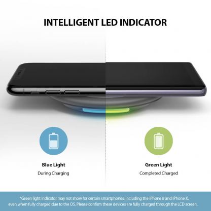 Сертифицирана поставка (пад) за безжично захранване с Fast Charge за QI съвместими устройства - Ringke MFi-Certified Wireless Charger (сив) 6