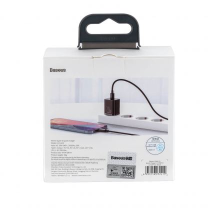 Захранване за ел. мрежа с USB-C изход с технология за бързо зареждане - Baseus Super Si USB-C PD Wall Charger 20W (CCSUP-C01) (черен) 3