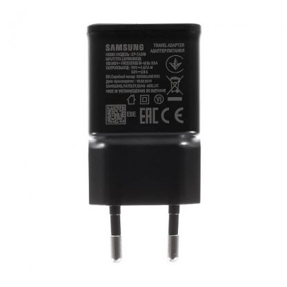 Захранване за ел. мрежа с USB изход и технология за бързо зареждане за Samsung смартфони и таблети (черен) - Samsung Fast Charger EP-TA200EBE 15W (bulk) 2