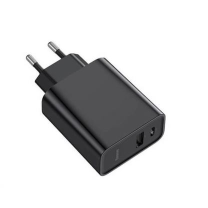 Захранване за ел. мрежа с USB и USB-C изходи и технология за бързо зареждане - Baseus Dual USB & USB-C QC 3.0 Wall Charger 30W (CCFS-C01) (черен) 4