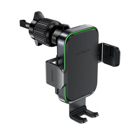 Поставка за радиатора на кола с безжично зареждане за Qi съвместими смартфони - Acefast D17 Wireless Charger Car Vent Mount 15W (черен) 8
