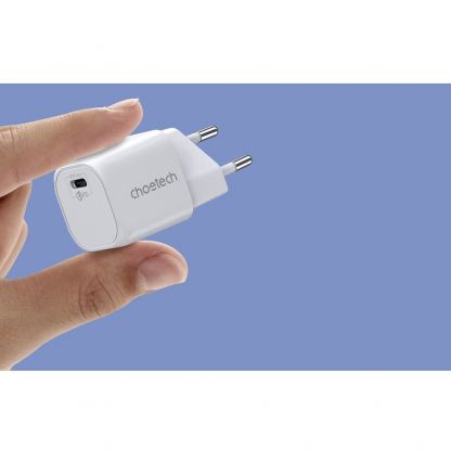 Захранване за ел. мрежа с USB-C изход с технология за бързо зареждане - Choetech USB-C PD Wall Charger 30W (бял) 4