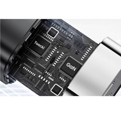 Захранване за ел. мрежа с 2xUSB-C PD изходи с технология за бързо зареждане (бял)  - Toocki GaN Wall Charger Dual USB-C 35W PD 3