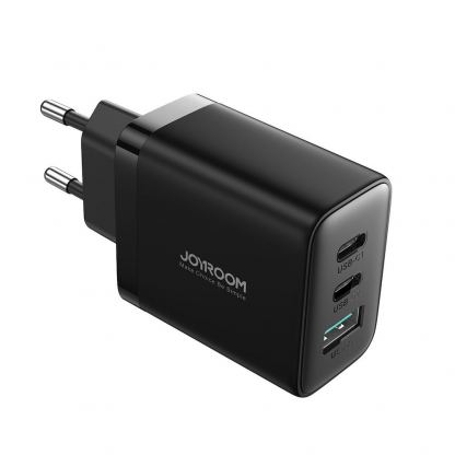 Захранване за ел. мрежа с USB-A и 2xUSB-C изходи с технология за бързо зареждане - Joyroom 2C1A Fast Wall Charger 32W (черен) 4