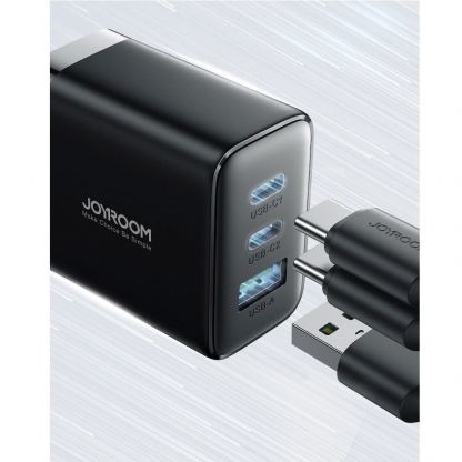 Захранване за ел. мрежа с USB-A и 2xUSB-C изходи с технология за бързо зареждане - Joyroom 2C1A Fast Wall Charger 32W (черен) 6