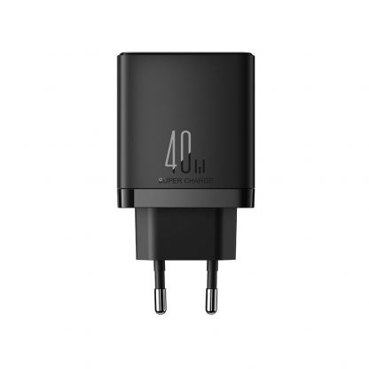 Захранване за ел. мрежа смартфони и таблети с 2xUSB-C изхода и с технология за бързо зареждане - Joyroom Dual Travel Wall Charger USB-C 40W PD (черен) 3