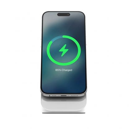 Поставка (пад) за безжично зареждане за iPhone с Magsafe - Nomad Stand One Magnetic Wireless Qi Charging Stand 15W (бял) 2