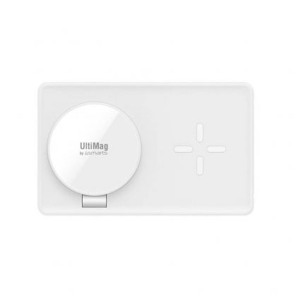 Тройна поставка (пад) за безжично зареждане за iPhone с Magsafe, Apple Watch, AirPods Pro и Qi съвместими мобилни устройства - 4smarts UltiMag Trident 3-in-1 Magnetic Wireless Charger 20W (бял) 12