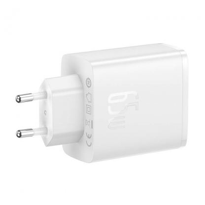 Захранване за ел. мрежа за лаптопи, смартфони и таблети с 2xUSB-C и 1xUSB-A изходи с технология за бързо зареждане - Baseus GaN 5 Cube Pro Charger 65W (P10152301213-00) (бял) 7