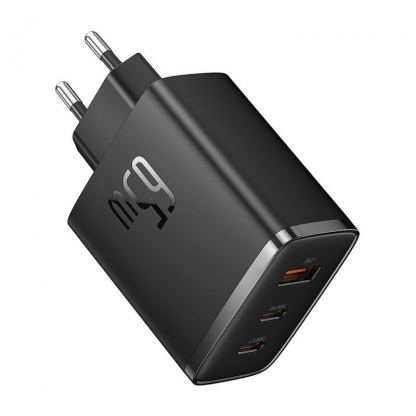 Захранване за ел. мрежа за лаптопи, смартфони и таблети с 2xUSB-C и 1xUSB-A изходи с технология за бързо зареждане - Baseus GaN 5 Cube Pro Charger 65W (P10152301113-00) (черен) 3