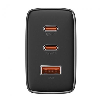 Захранване за ел. мрежа за лаптопи, смартфони и таблети с 2xUSB-C и 1xUSB-A изходи с технология за бързо зареждане - Baseus GaN 5 Cube Pro Charger 65W (P10152301113-00) (черен) 4