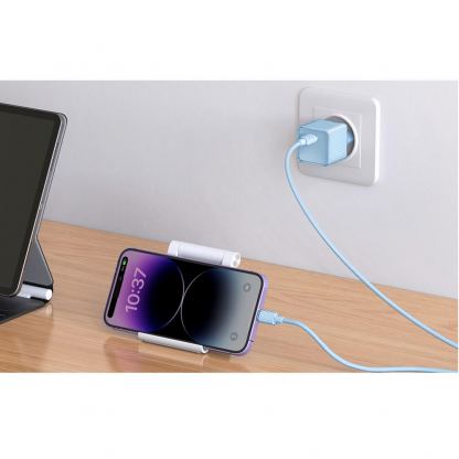 Захранване за ел. мрежа 20W с USB-C изход и технология за бързо зареждане - McDodo GaN Fast Wall Charger 20W (син) 4