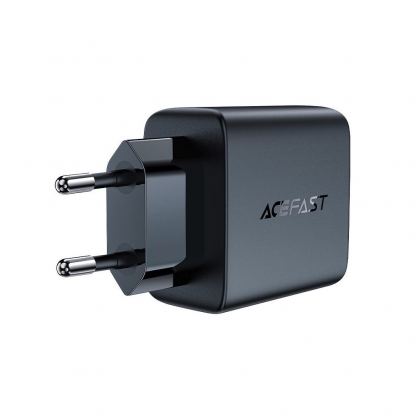 Захранване за ел. мрежа с 2xUSB-C PD изходи с технология за бързо зареждане (черен)  - Acefast A49 GaN Wall Charger Dual USB-C 35W PD 3