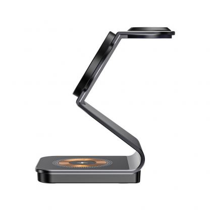 Тройна поставка (пад) за безжично зареждане за iPhone с Magsafe, Apple Watch и AirPods - Tech-Protect 3-in-1 Inductive Wireless Charging Station Qi15W-A29 (черен) 4